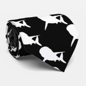Zwart-wit Schaduw vis haai walvis patroon Stropdas (Opgerold)