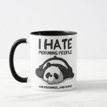 Zwart wit schattig grappig panda cartoon quote