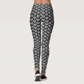 Zwart-wit schattig hartenpatroon leggings (Achterkant)