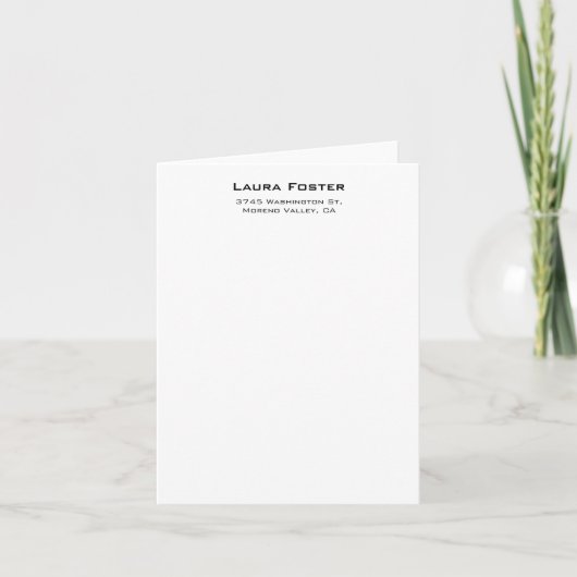 Zwart & Wit Schattige Elegante Minimalistische Sti Notitiekaartje (Voorkant)