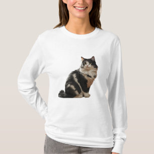 Zwart-wit Schattige Pet Cat Illustratie T-shirt
