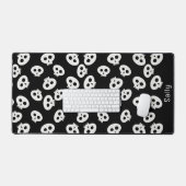 Zwart-wit Schattige Schedel Pattern Desk Mat (Keyboard & Muis)