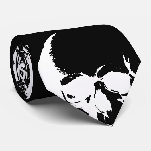 Zwart-wit schedel Stropdassen (Opgerold)