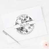 Zwart & Wit schets Kersenjam label (Envelop)