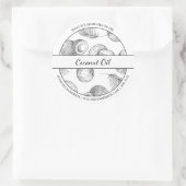 Zwart & Wit Schets Kokosolie label (Tas)