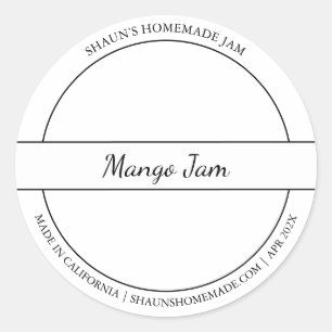 Zwart & Wit Schets Mango Jam label