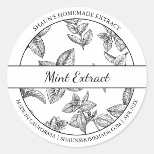 Zwart & Wit Schets Mint Extract label