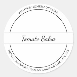 Zwart & Wit Schets Tomaat Salsa Label