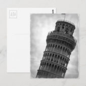 Zwart-wit scheve toren van Pisa Briefkaart (Voorkant / Achterkant)