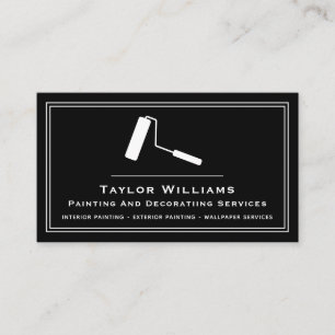 Zwart Wit Schilderwerk Roller Painting Services Pa Visitekaartje