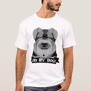 Zwart-wit Schnauzer Oh My Dog T-shirt