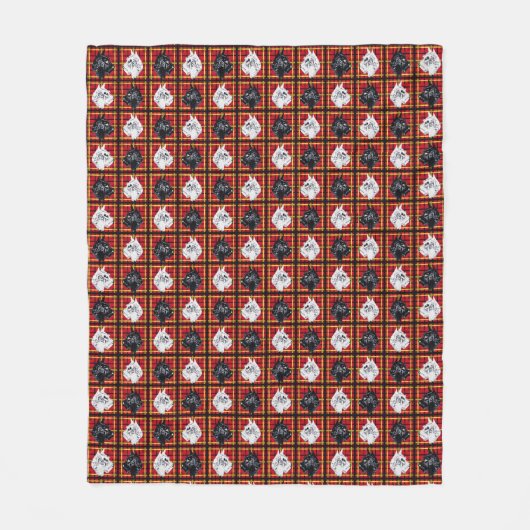 Zwart-wit Schotse Terrier plaid deken (Voorkant)