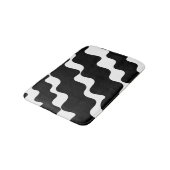 Zwart-wit schuine golven patroon badmat (Gekanteld)