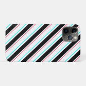 Zwart-wit schuine Regimental Stripe Lines Case-Mate iPhone Case (Achterkant (horizontaal))