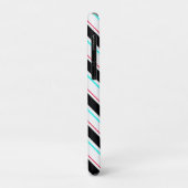 Zwart-wit schuine Regimental Stripe Lines Case-Mate iPhone Case (Achterkant/links)