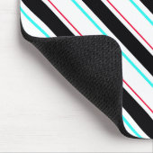 Zwart-wit schuine Regimental Stripe Lines Muismat (Hoek)