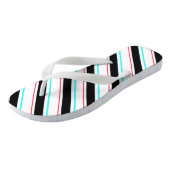 Zwart-wit schuine Regimental Stripe Lines Teenslippers (Schuin)