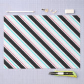 Zwart-wit schuine Regimental Stripe Lines Tissuepapier (Craft)