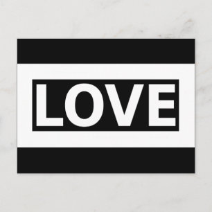zwart/wit/schwarz und weiß LOVE Grußkarte Briefkaart