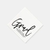 Zwart Wit Script Afstuderen Servet (Hoek)