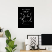 Zwart-wit script bruiloftsbrunch welkomstbord poster (Thuiskantoor)