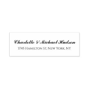 Zwart Wit Script Creatief Trendy Elegante Familie Zelfinktende Stempel