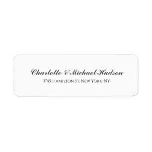 Zwart wit script Creative Trendy Elegant Family Etiket