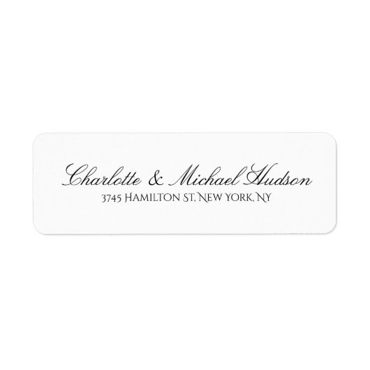 Zwart wit script Creative Trendy Elegant Family Etiket (Voorkant)