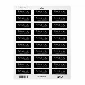 Zwart-wit script De toekomst Mr en Mrs Etiket (Full Sheet)