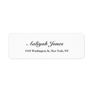 Zwart & Wit Script Elegant Professioneel Creatief Etiket