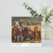 Zwart Wit Script Feliz Navidad Kerstfoto Feestdagenkaart (Staand voorkant)