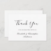 Zwart wit script legant Weddenschap Hartelijk dank Bedankkaart (Voorkant / Achterkant)