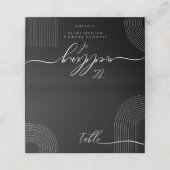 Zwart Wit Script Lettertype Geometrische Zitplaats (Buitenkant ongevouwen)
