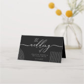 Zwart Wit Script Lettertype Geometrische Zitplaats (Achterkant)