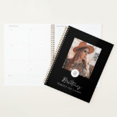 Zwart Wit Script Logo Foto Make-up Aanpasbaar Planner (Display)