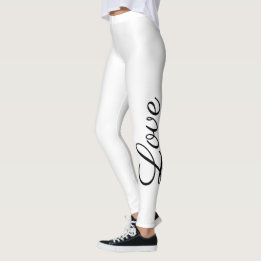 zwart-wit script LOVE letters | Leggings