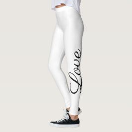 zwart-wit script LOVE letters | Leggings