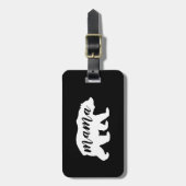 Zwart-wit script mama Beer Silhouette Bagagelabel (Voorkant verticaal)