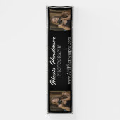 Zwart & Wit Script Moderne cabine Tent Spandoek (Verticaal)