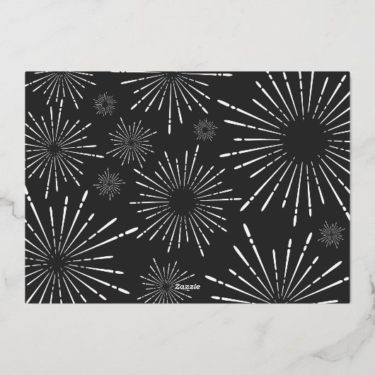 zwart-wit script niet-foto van kerstmis folie feestdagenkaart (Achterkant)