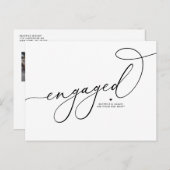 Zwart wit script opgeslagen op datum aankondigingskaart (Voorkant / Achterkant)