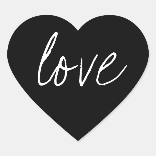 Zwart Wit Script Sticker Liefde (Voorkant)