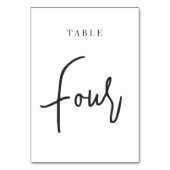 Zwart-wit Scripting Table VIER Kaart (Voorkant)