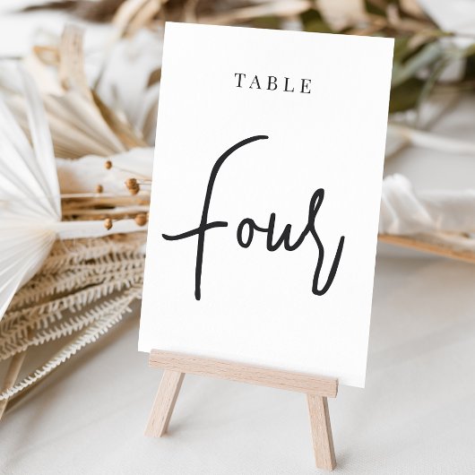 Zwart-wit Scripting Table VIER Kaart