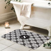 Zwart-wit Seashell Coastal Monogram Badmat