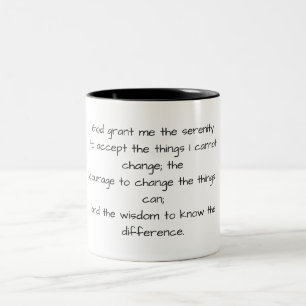 Zwart-wit Serenity Prayer Mok