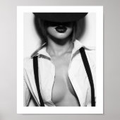 Zwart-wit Sexy Mode Model Poster (Voorkant)