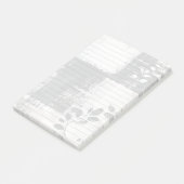 Zwart & Wit Shabby Chic Botanisch 3M Post-it® Notes (Schuin)