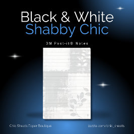 Zwart & Wit Shabby Chic Botanisch 3M Post-it® Notes