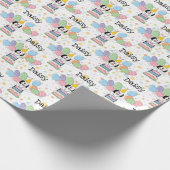 Zwart & Wit Sheepadoodle Hond Verjaardag Cadeaupapier (Hoek)